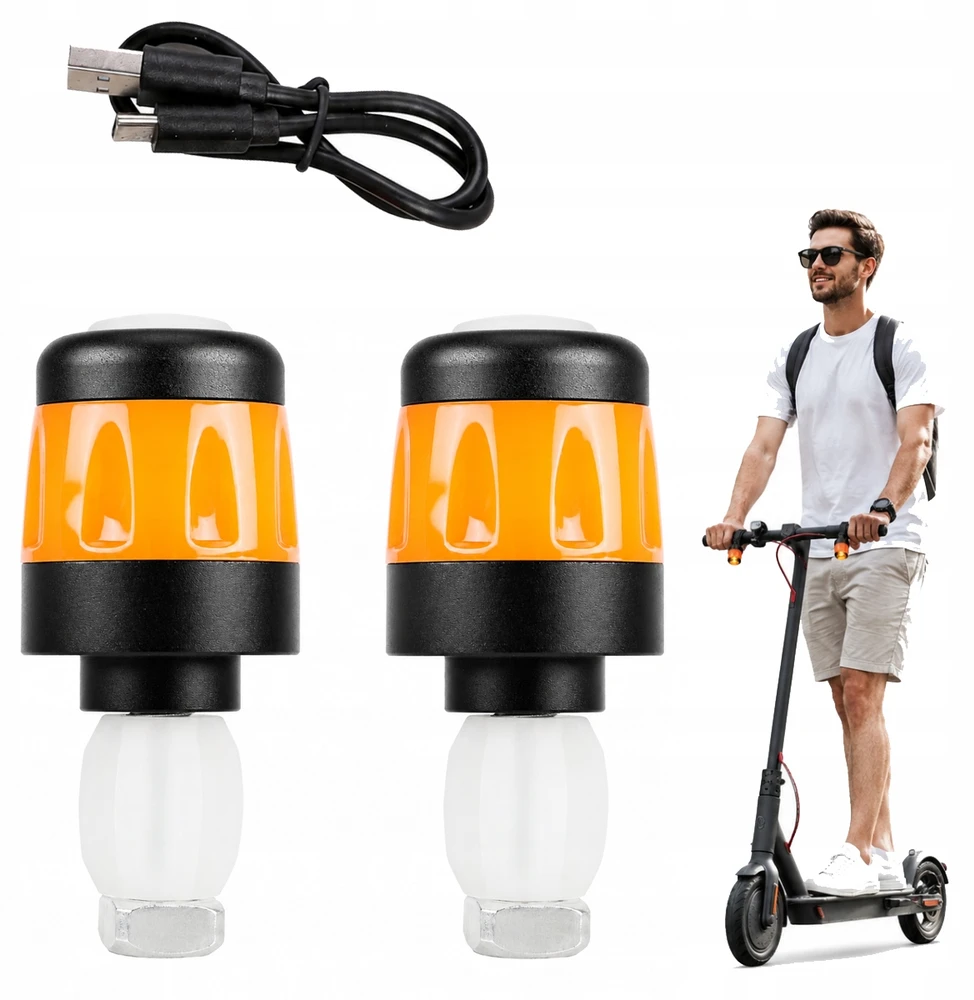 Bez Marki LED indikatoriai motoroleriams - 2 vnt, USB, 3 režimai, atsparūs vandeniui