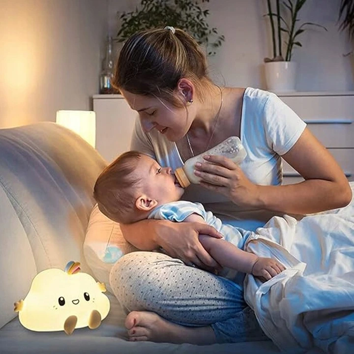 Bez Marki Led Naktinė Lempa "debesėlis" Usb Spalvota Vaikams Minkšta Silikoninė