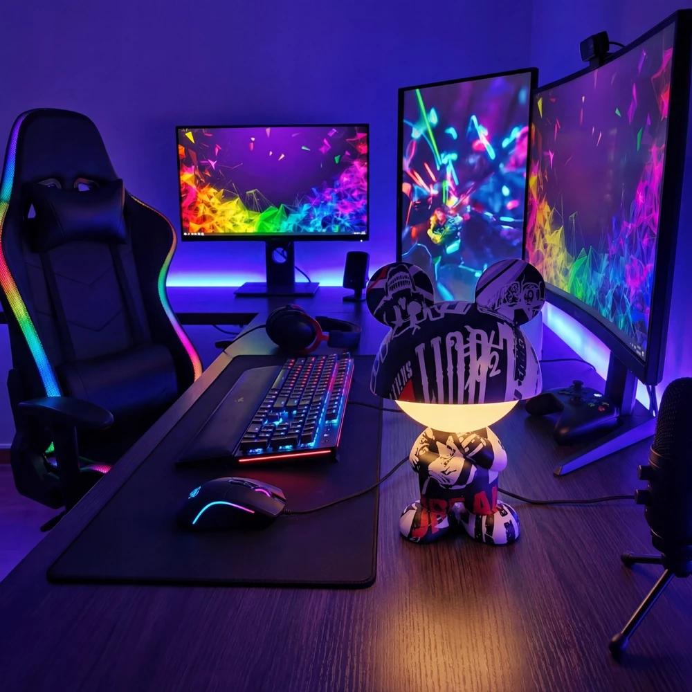 Bez Marki Led Naktinė Lempa "figurka" Rgb, Belaidė, Dovana Žaidėjų Kambariui