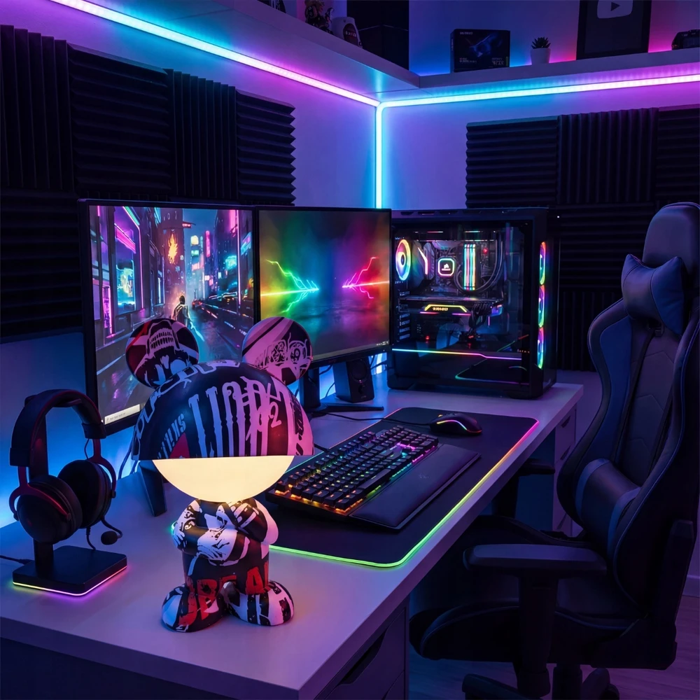 Bez Marki Led Naktinė Lempa "figurka" Rgb, Belaidė, Dovana Žaidėjų Kambariui