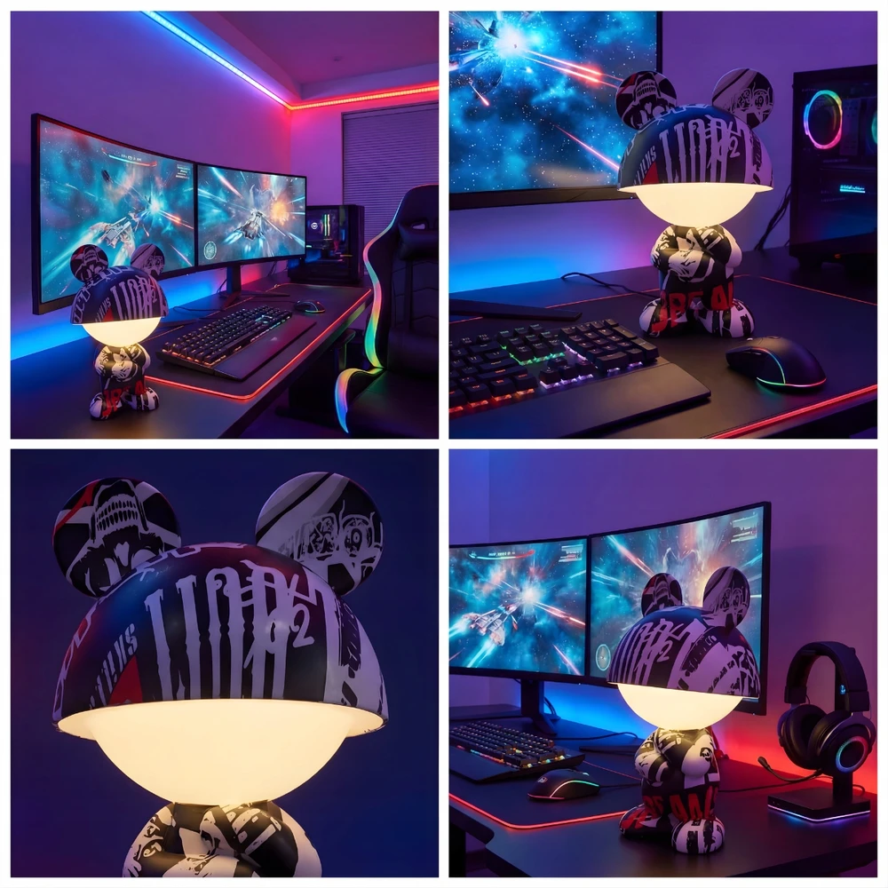 Bez Marki Led Naktinė Lempa "figurka" Rgb, Belaidė, Dovana Žaidėjų Kambariui