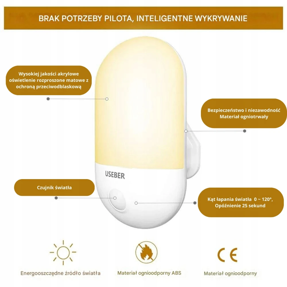 Bez Marki LED naktinė lempa kontaktui SENSOR DUSK SENSOR - 2 VNT