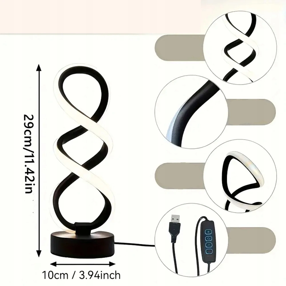 Bez Marki LED NAKTINIS LEMPAS, SPIRALINĖ, MODERNUS, REGULIUOJAMAS, DEKORATYVINIS USB LEMPAS