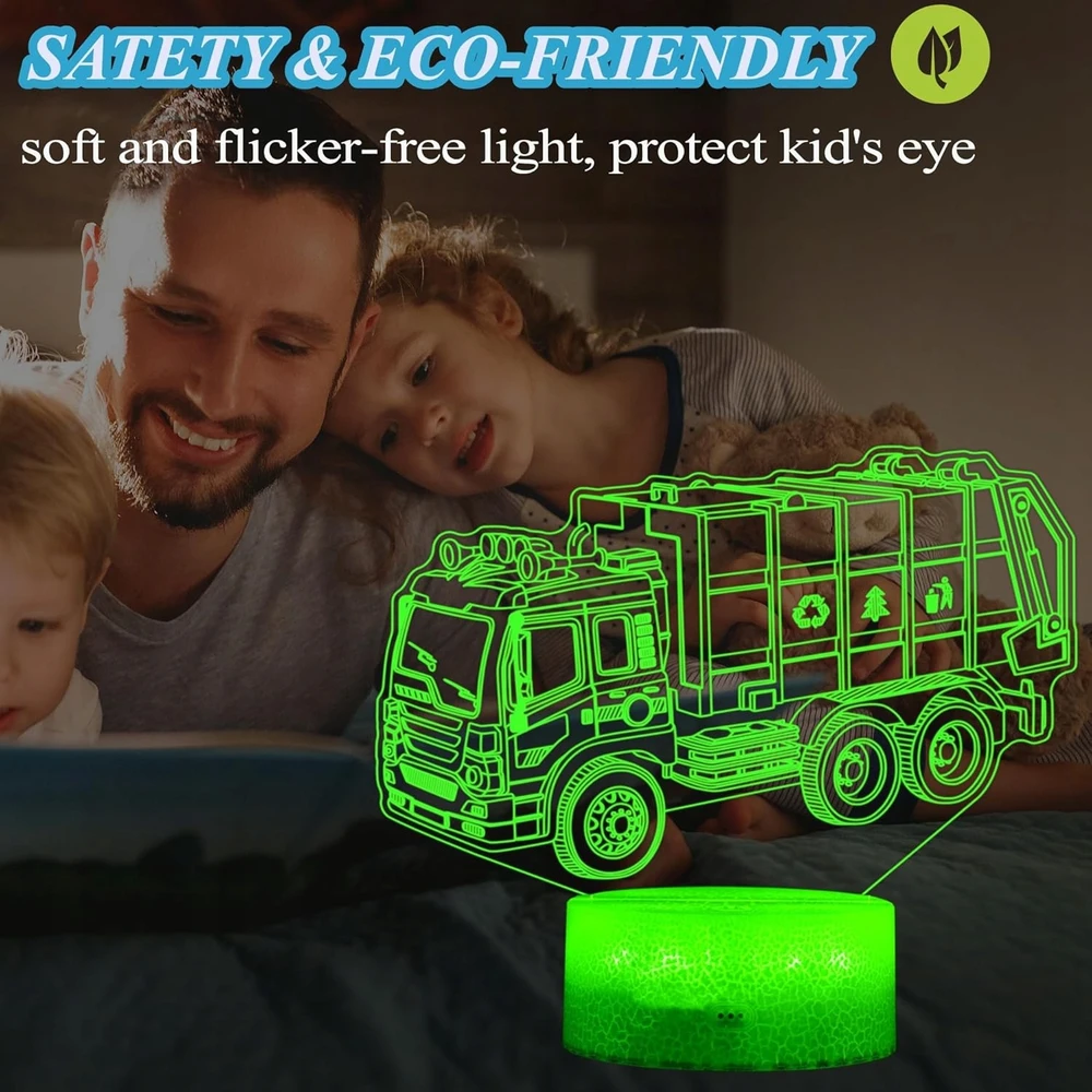 Bez Marki Led Rgb naktinė lemputė "šiukšliavežė" su laikmačiu ir pulteliu