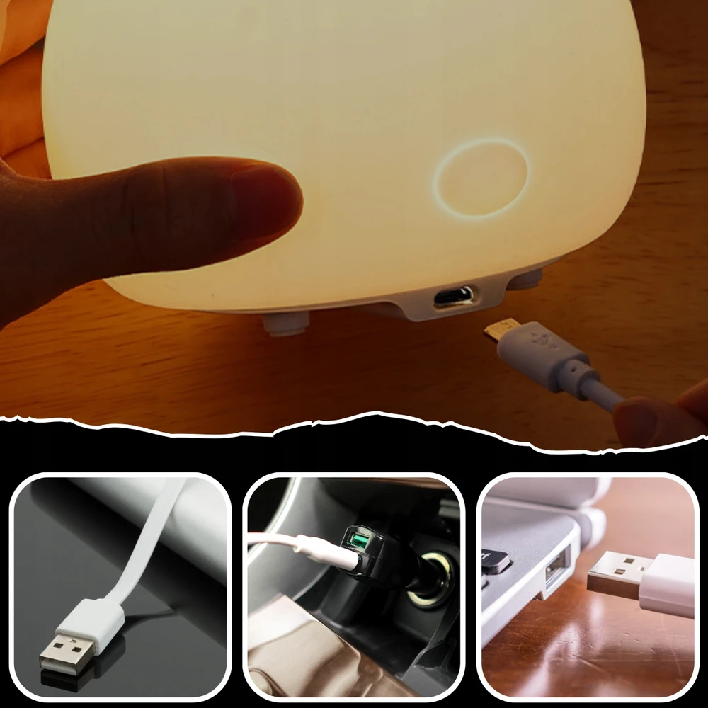 Bez Marki Led Silikoninė Naktinė Lempa Vaikams "meškutis" su Valdymu