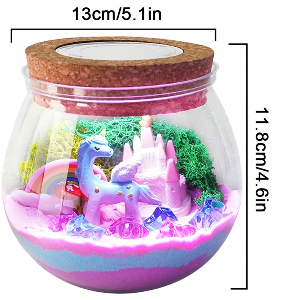 Bez Marki LED TERARIUM LAMP UNICORN KŪRYBINIS DOVANŲ RINKINYS, MICROLANDSCAPE