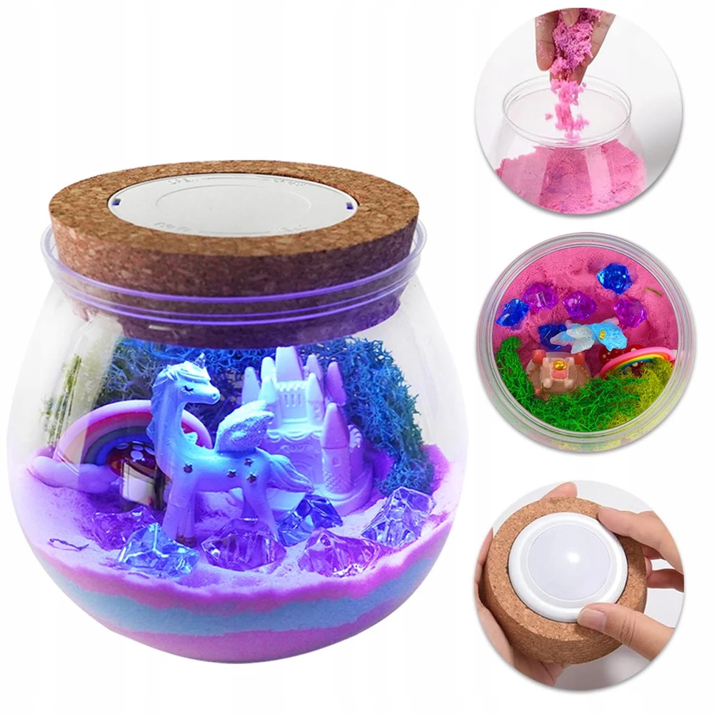 Bez Marki LED TERARIUM LAMP UNICORN KŪRYBINIS DOVANŲ RINKINYS, MICROLANDSCAPE