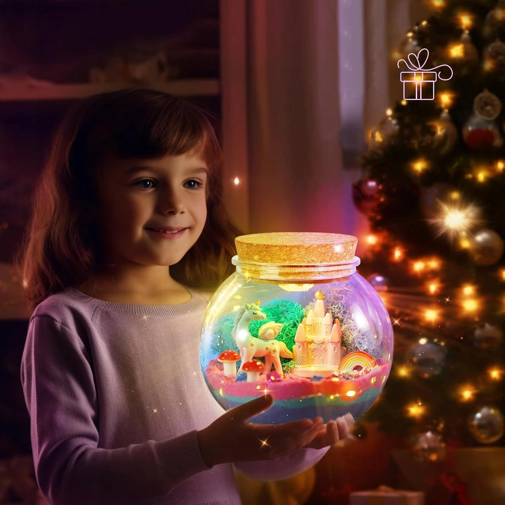 Bez Marki LED TERARIUM LAMP UNICORN KŪRYBINIS DOVANŲ RINKINYS, MICROLANDSCAPE