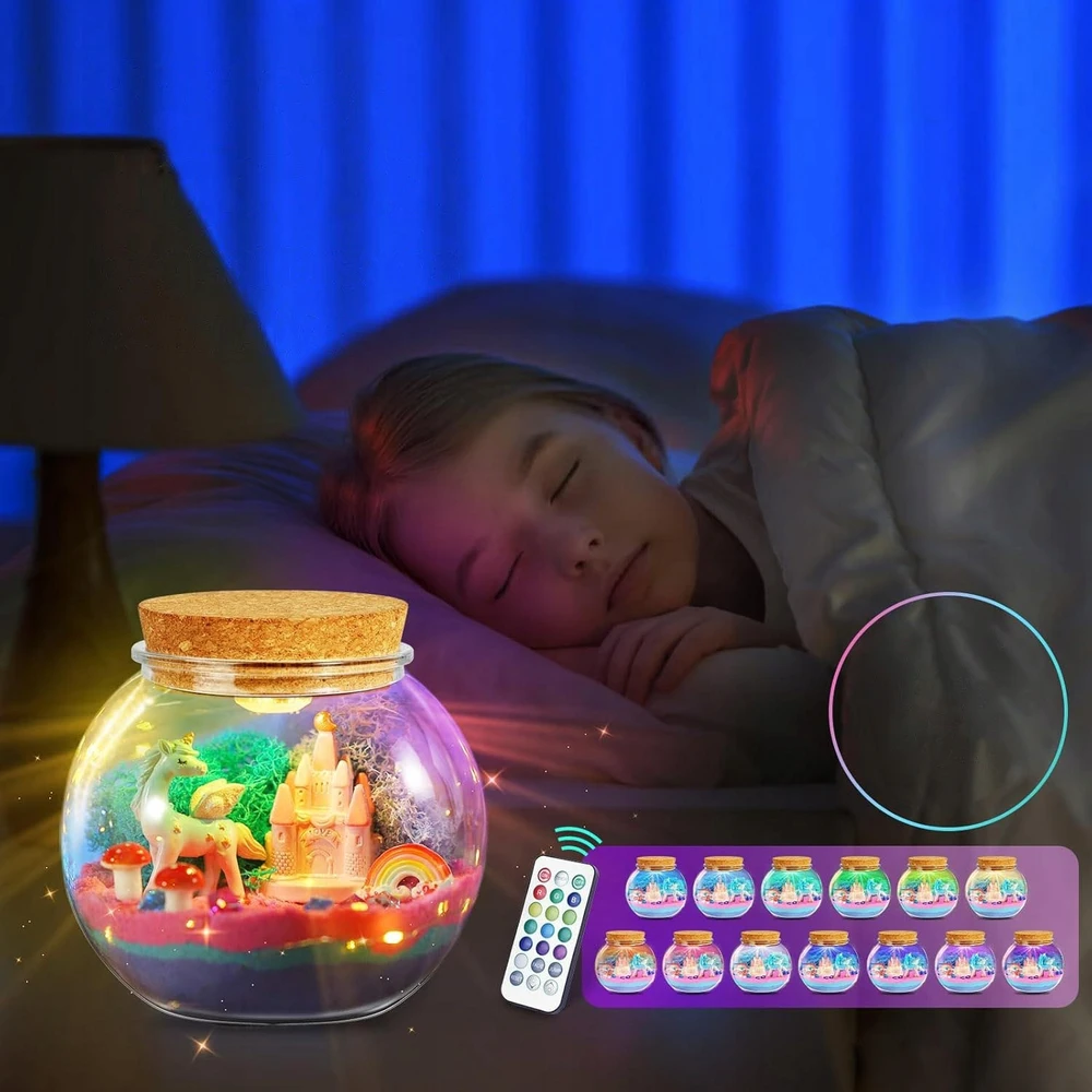 Bez Marki LED TERARIUM LAMP UNICORN KŪRYBINIS DOVANŲ RINKINYS, MICROLANDSCAPE