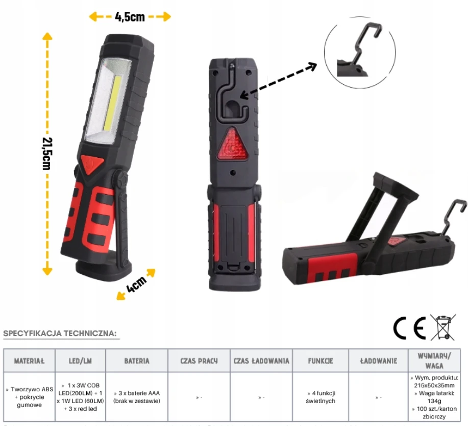 Myk Auto Bez Marki LED žibintas su magnetu LA-KMR4