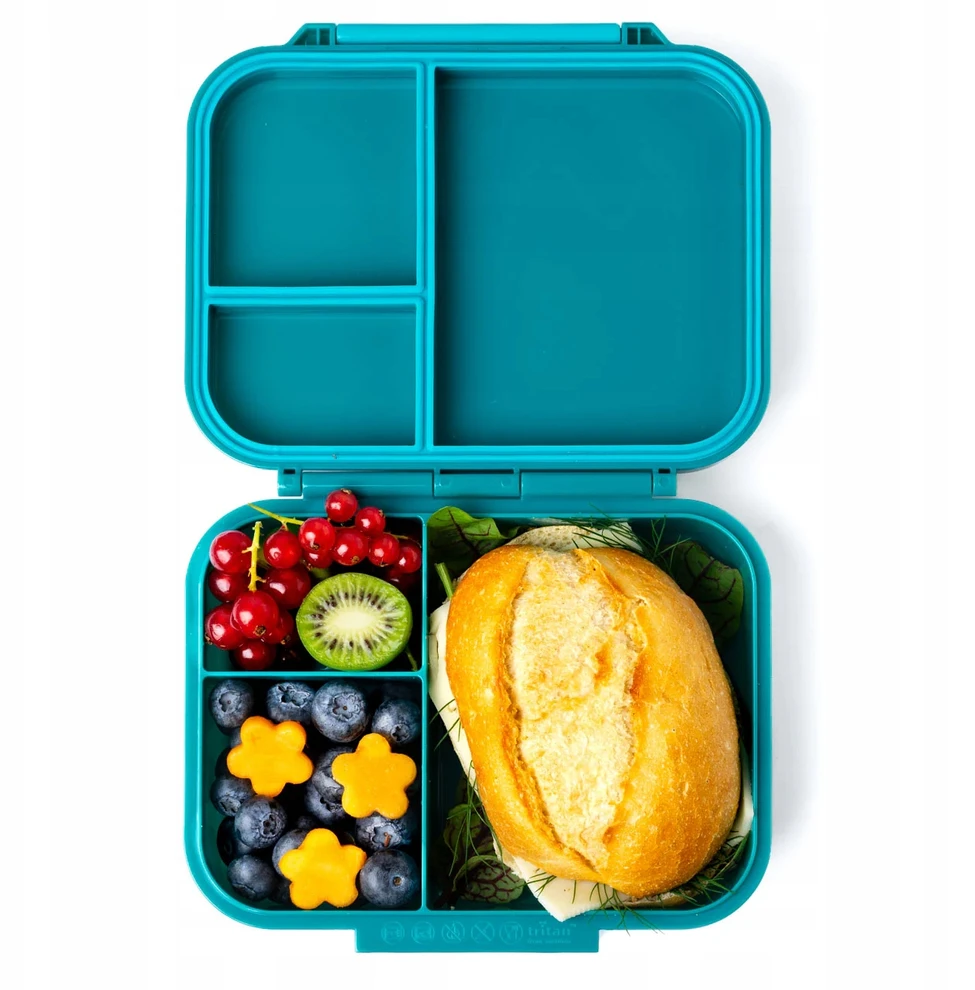 Bez Marki LEKKABOX CLASSIC mini lunchbox su przegródkami, Petrol