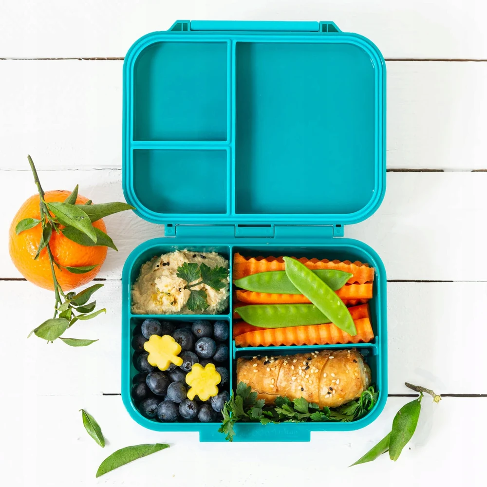 Bez Marki LEKKABOX CLASSIC mini lunchbox su przegródkami, Petrol