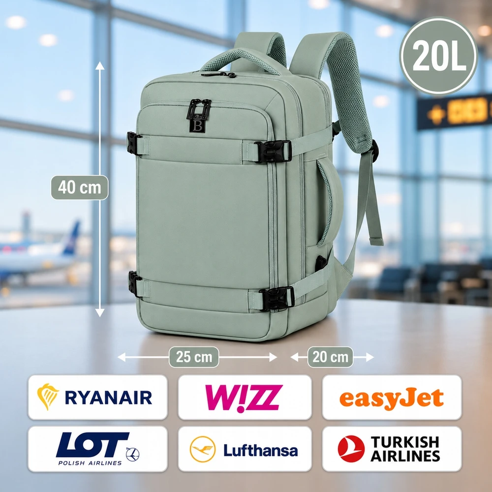 Bez Marki Lėktuvo kuprinė rankinis bagažas 40x25x20 Ryanair Wizz Air salonas 20L