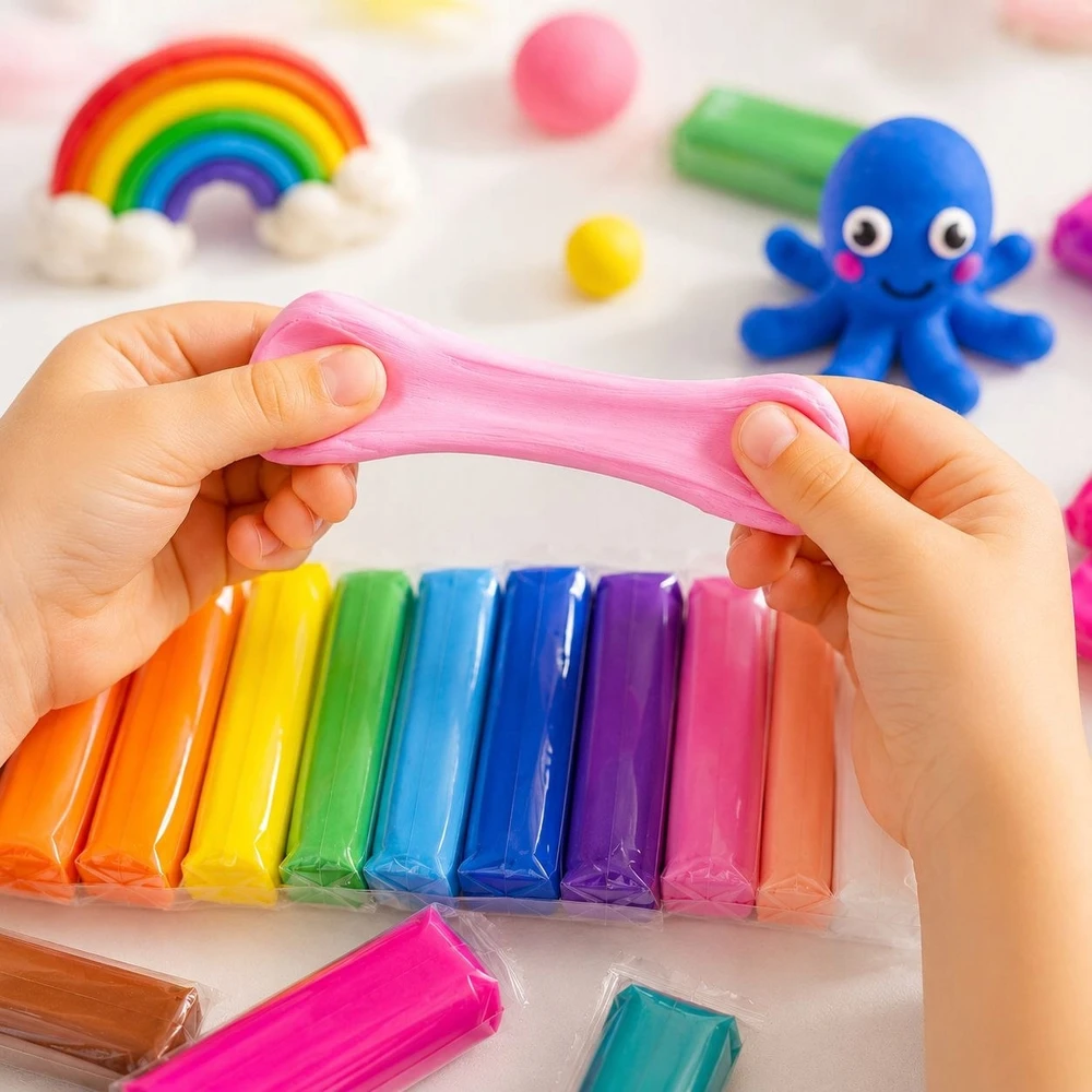 Bez Marki LENGVAS PLASTICINAS SUPER LIGHT CAY 24 SPALVŲ RINKINYS VAIKAMS