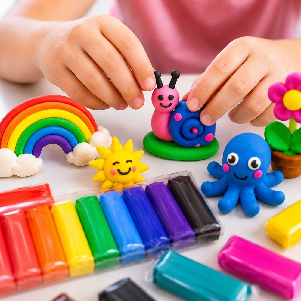 Bez Marki LENGVAS PLASTICINAS SUPER LIGHT CAY 24 SPALVŲ RINKINYS VAIKAMS