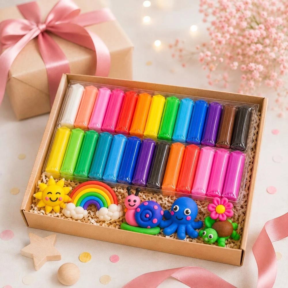 Bez Marki LENGVAS PLASTICINAS SUPER LIGHT CAY 24 SPALVŲ RINKINYS VAIKAMS
