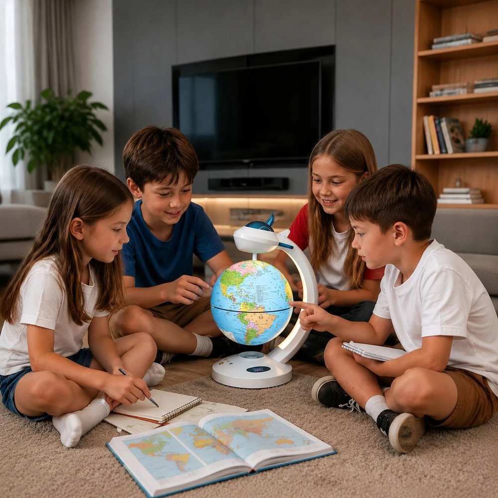 Bez Marki LEVITATING GLOBUS INTERAKTYVI APŠVIETTA LED MAP BLUETOOTH LEMPA