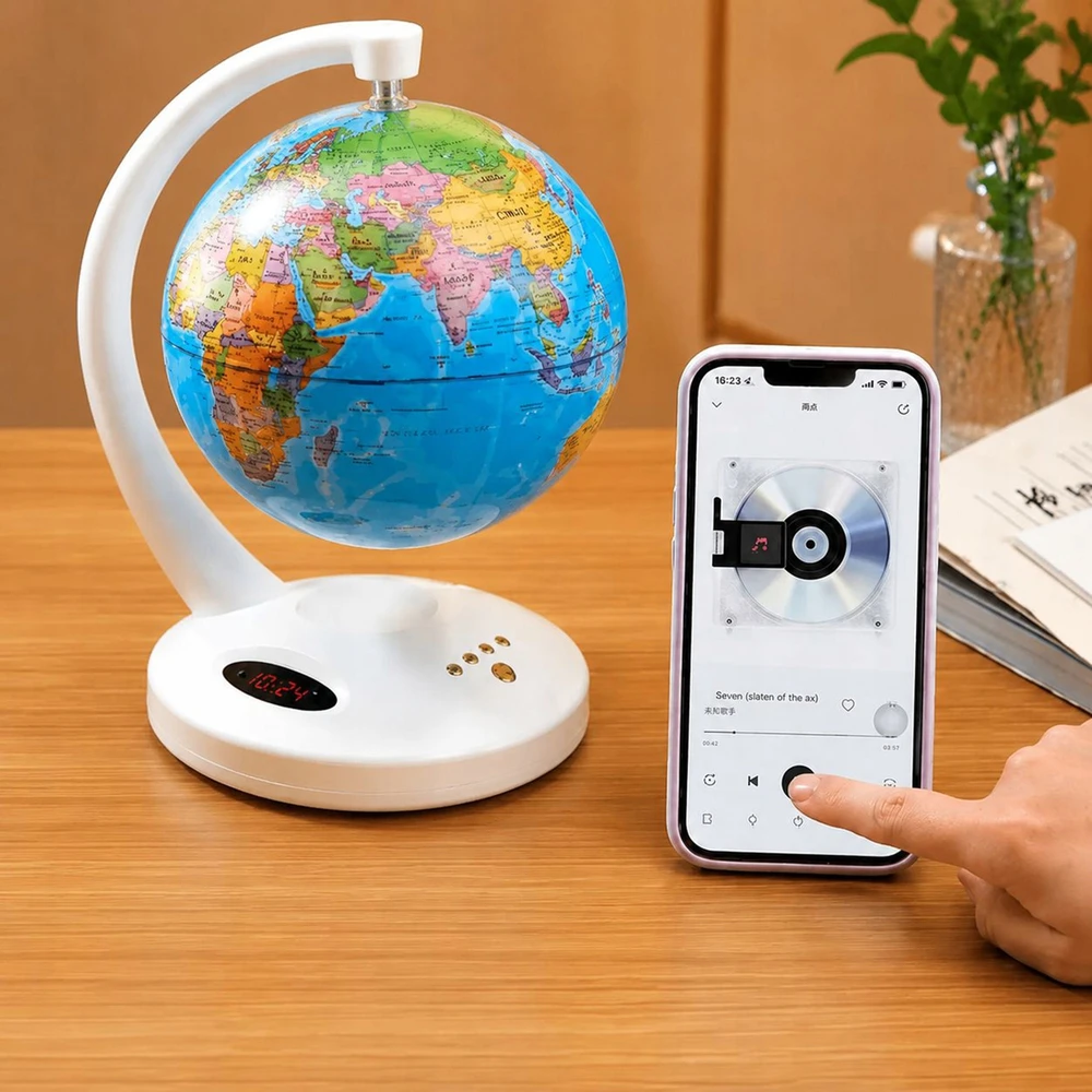 Bez Marki LEVITATING GLOBUS INTERAKTYVI APŠVIETTA LED MAP BLUETOOTH LEMPA