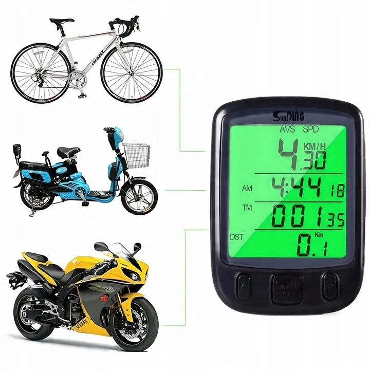 Bez Marki Licznik Rowerowy Przewodowy 28 Funcji LCD Do Roweru Prętkościomierz IP68