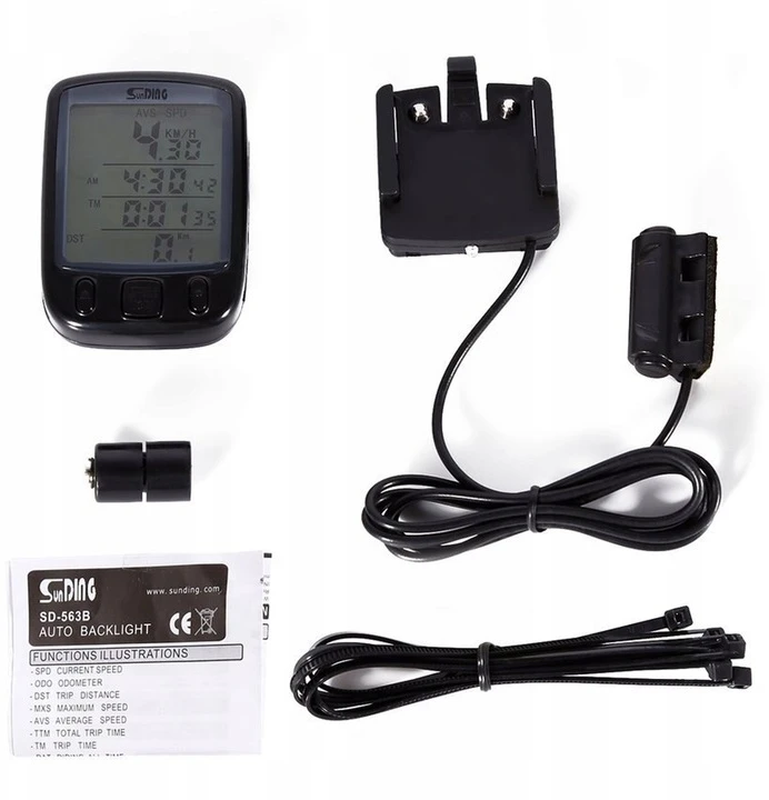 Bez Marki Licznik Rowerowy Przewodowy 28 Funcji LCD Do Roweru Prętkościomierz IP68