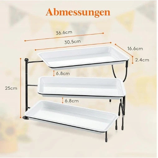Bez Marki Lifewit 3-stopniowa taca do serwowania akcesoriów imprezowych, 30 x 17 cm