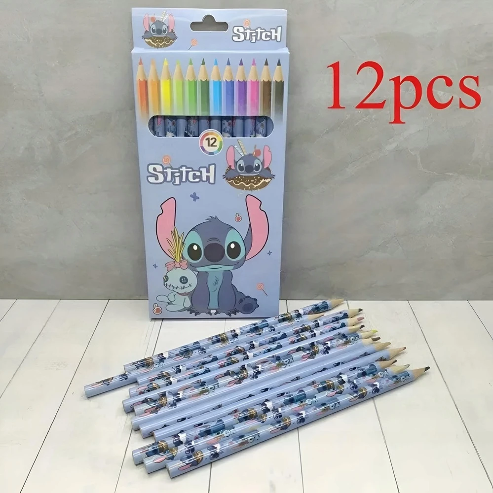 Bez Marki LILO&STITCH pieštukų kreidelių rinkinys 12 Vnt. STICH kreidelės