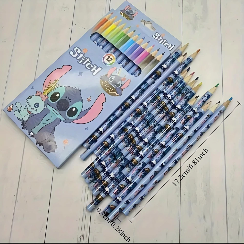 Bez Marki LILO&STITCH pieštukų kreidelių rinkinys 12 Vnt. STICH kreidelės