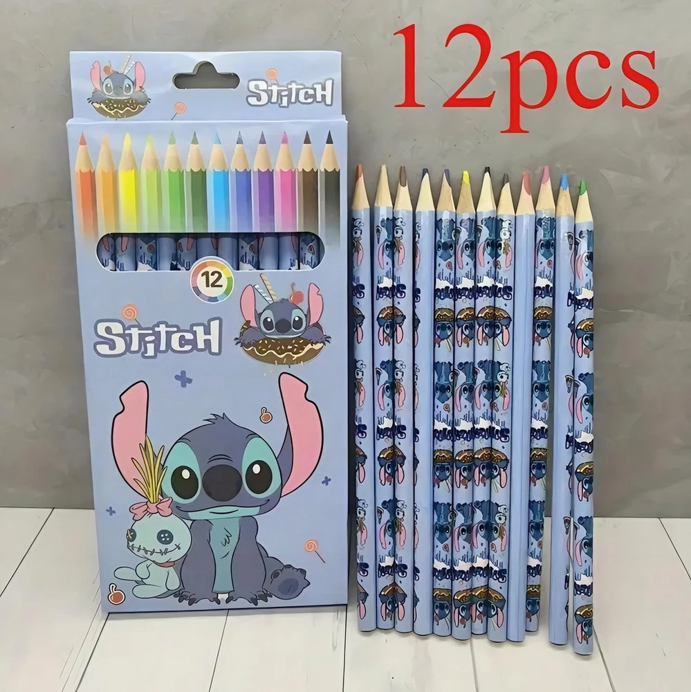 Bez Marki LILO&STITCH pieštukų kreidelių rinkinys 12 Vnt. STICH kreidelės