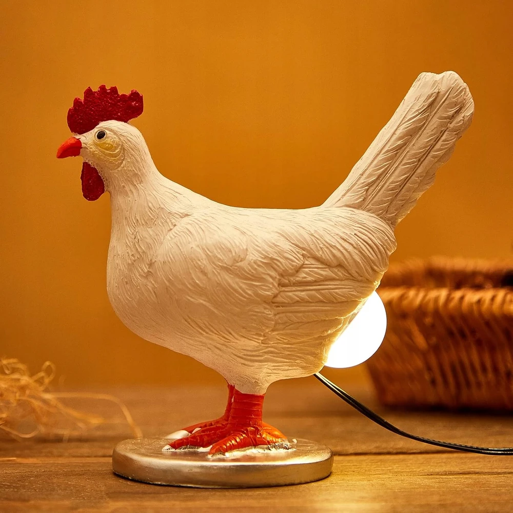Bez Marki LINKSMAS VIŠTĖS LEMPAS, DERVINĖ STALO LEMPPA, LED NAKTINIS LEMPAS, NAMAMS