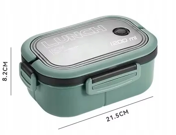Bez Marki Lunch Box Śniadaniówka na Jedzenie Posiłki Obiad do Pracy Szkoły 1200ml