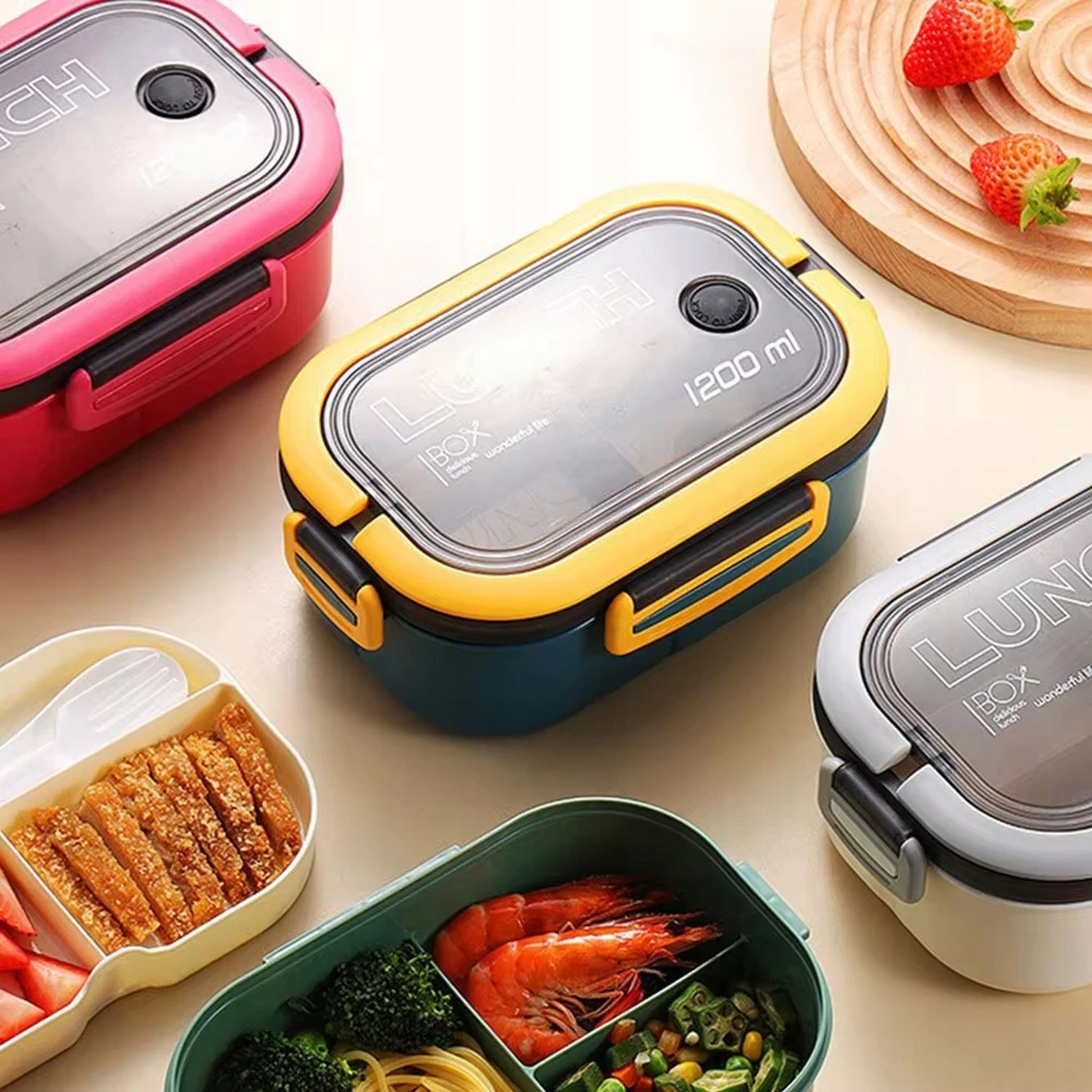Bez Marki Lunch Box Śniadaniówka na Jedzenie Posiłki Obiad do Pracy Szkoły 1200ml