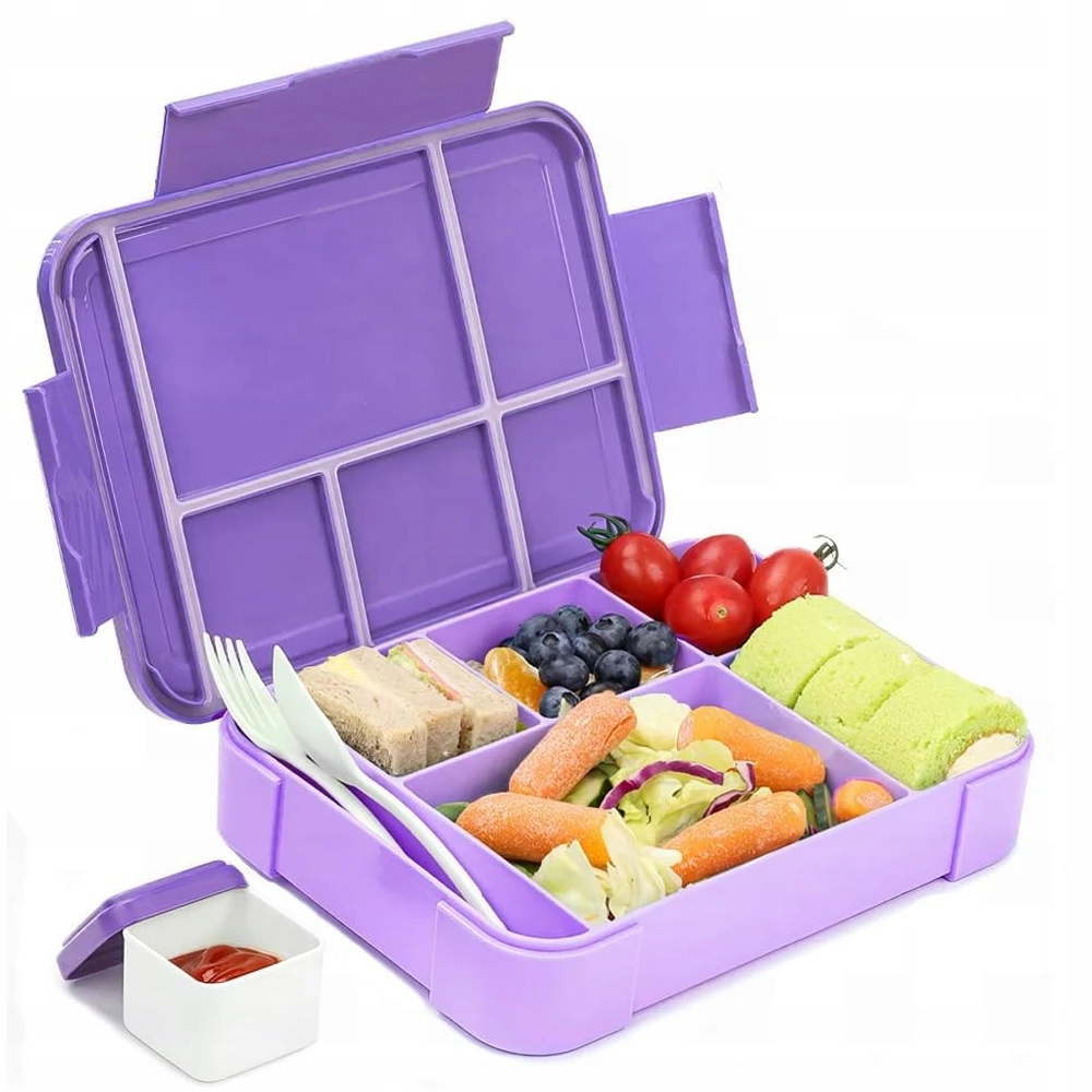 Bez Marki LUNCH BOX ŚNIADANIÓWKA POJEMNIK BOX BENTO 1330ml Z PRZEGRÓDKAMI SOS