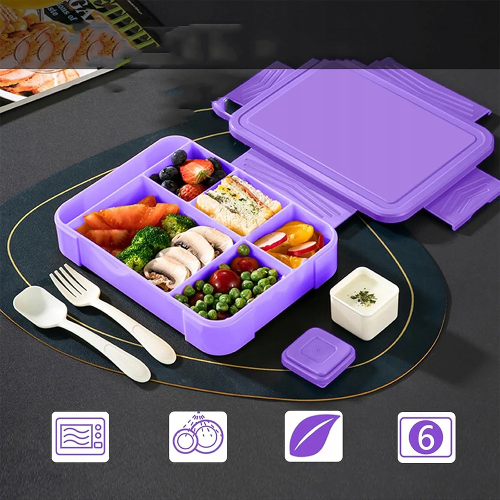Bez Marki LUNCH BOX ŚNIADANIÓWKA POJEMNIK BOX BENTO 1330ml Z PRZEGRÓDKAMI SOS