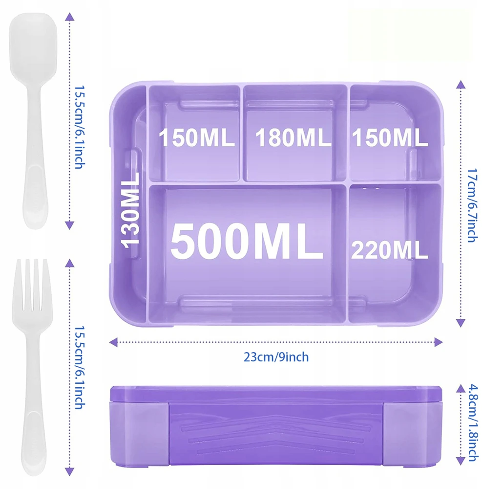 Bez Marki LUNCH BOX ŚNIADANIÓWKA POJEMNIK BOX BENTO 1330ml Z PRZEGRÓDKAMI SOS
