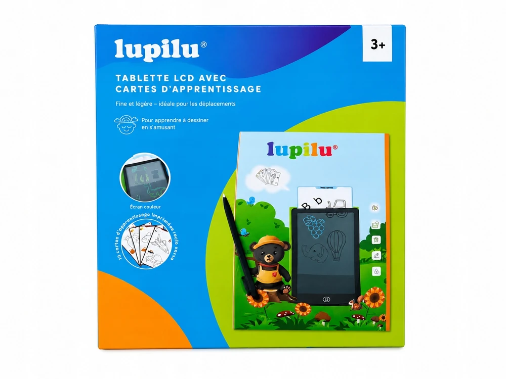 Bez Marki Lupilu LCD piešimo planšetė vaikams + 16 lavinančių kortelių 3+