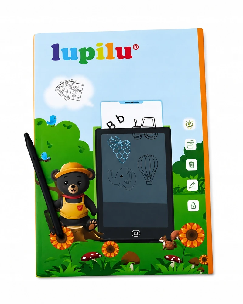 Bez Marki Lupilu LCD piešimo planšetė vaikams + 16 lavinančių kortelių 3+