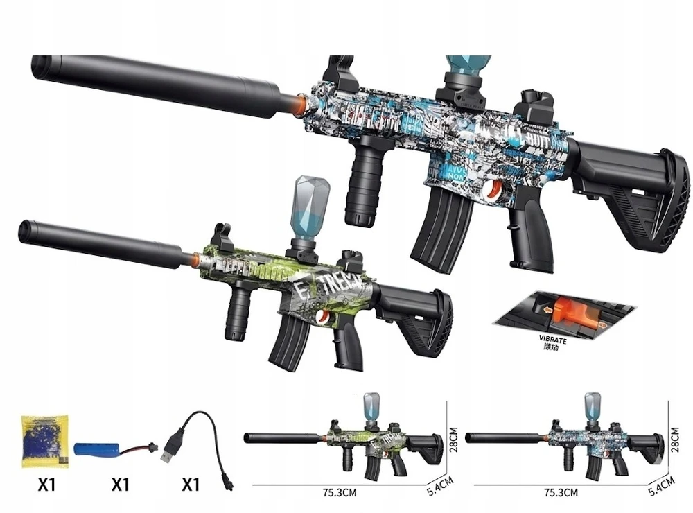 Bez Marki M416 šautuvas, skirtas GEL BALLS AUTMAT GRAFFITI BALLS JUDAMAS Vamzdis