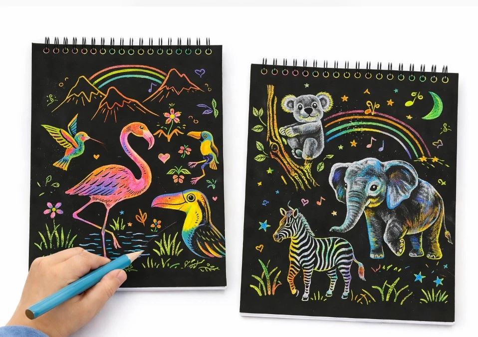 Bez Marki MAGIŠKAS SĄRAŠŲ KADĖTIS – VAVORYKŠTĖS BRINKINĖ KNYGA + MEDINIO STILIUS Scratch Paper Note