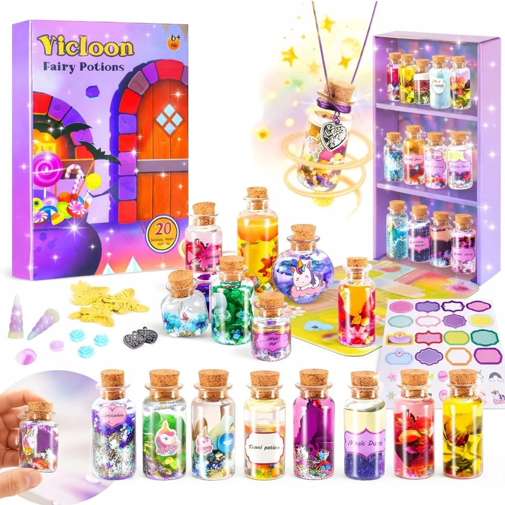 Bez Marki MAGIŠKIEJI MIRTAI VAIKAMS KŪRYBINIAI ŽAISLAI DIY POTIONS 20 BUTELIŲ