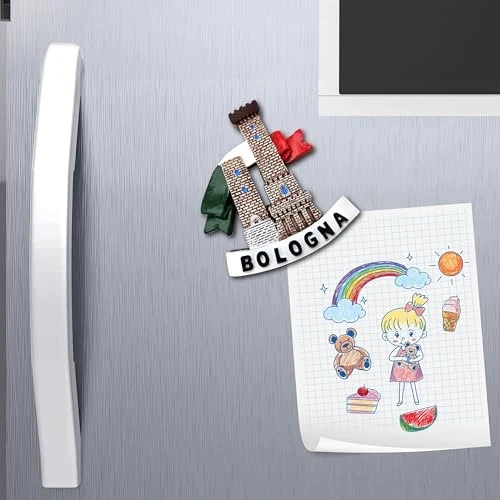 Bez Marki MAGNES NA LODÓWKĘ BOLONIA WIEŻE VINTAGE ŻYWICA PREZENT DLA TURYSTY
