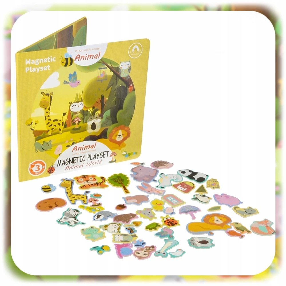 Bez Marki MAGNETINĖ KNYGA DĖLĖS MONTESSORI ZOO GYVŪNŲ UGDYMAS