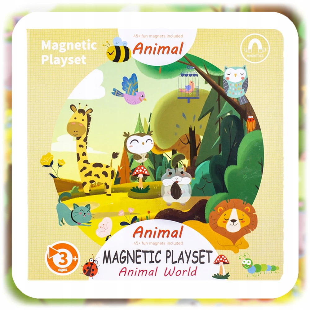 Bez Marki MAGNETINĖ KNYGA DĖLĖS MONTESSORI ZOO GYVŪNŲ UGDYMAS