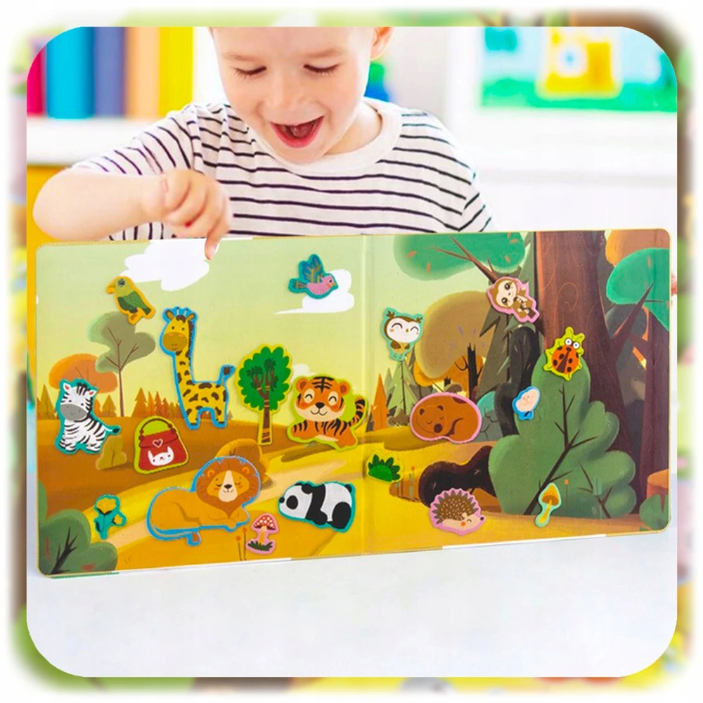 Bez Marki MAGNETINĖ KNYGA DĖLĖS MONTESSORI ZOO GYVŪNŲ UGDYMAS