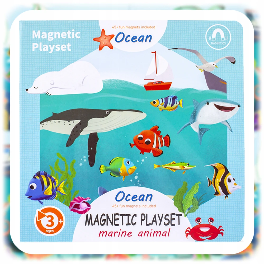 Bez Marki MAGNETINĖ KNYGA DĖLĖSĖ MONTESSORI VANDENYNO GYVŪNŲ MOKYMOSI