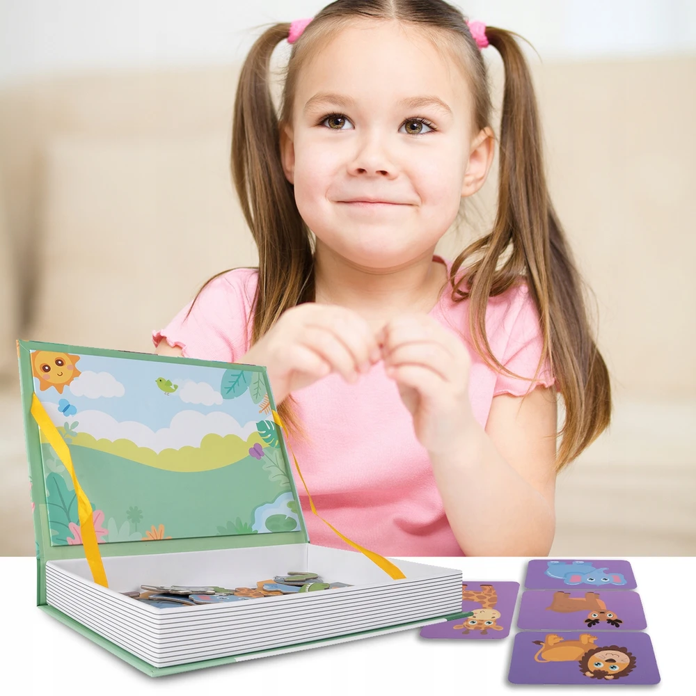 Dėlionė Bez Marki MAGNETINĖS KNYGOS DĖLĖS MONTESSORI GYVŪNŲ RINKINYS