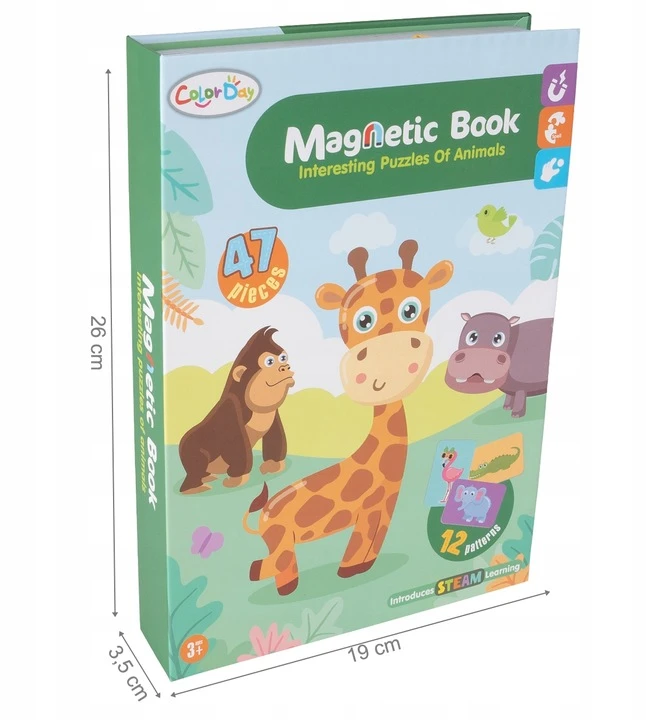 Dėlionė Bez Marki MAGNETINĖS KNYGOS DĖLĖS MONTESSORI GYVŪNŲ RINKINYS