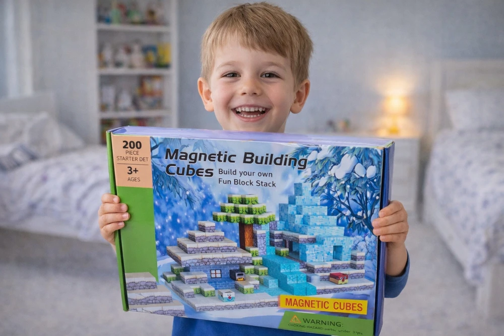 Bez Marki Magnetinės plytos 200 vienetų Mega rinkinys 3D statybiniai blokai + 2 figūrėlės