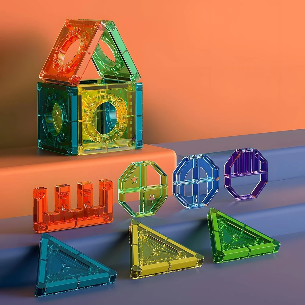 Bez Marki Magnetinės statybinės plytelės 158 Vnt Marble Run STEM Statybinis rinkinys vaikams nuo 3 metų