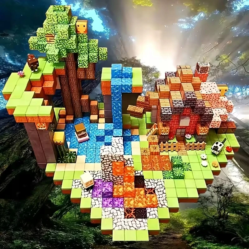 Bez Marki Magnetinės statybinės plytos Pixels Cubes Blocks 300vnt didelis rinkinys