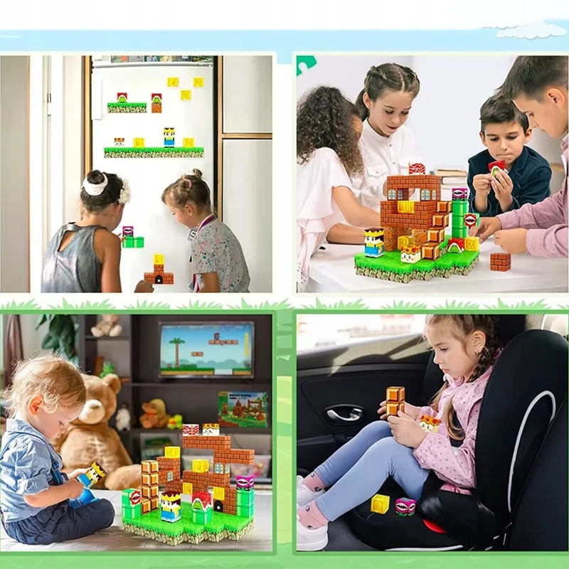 Bez Marki Magnetinės statybinės plytos Pixels Cubes Blocks 300vnt didelis rinkinys